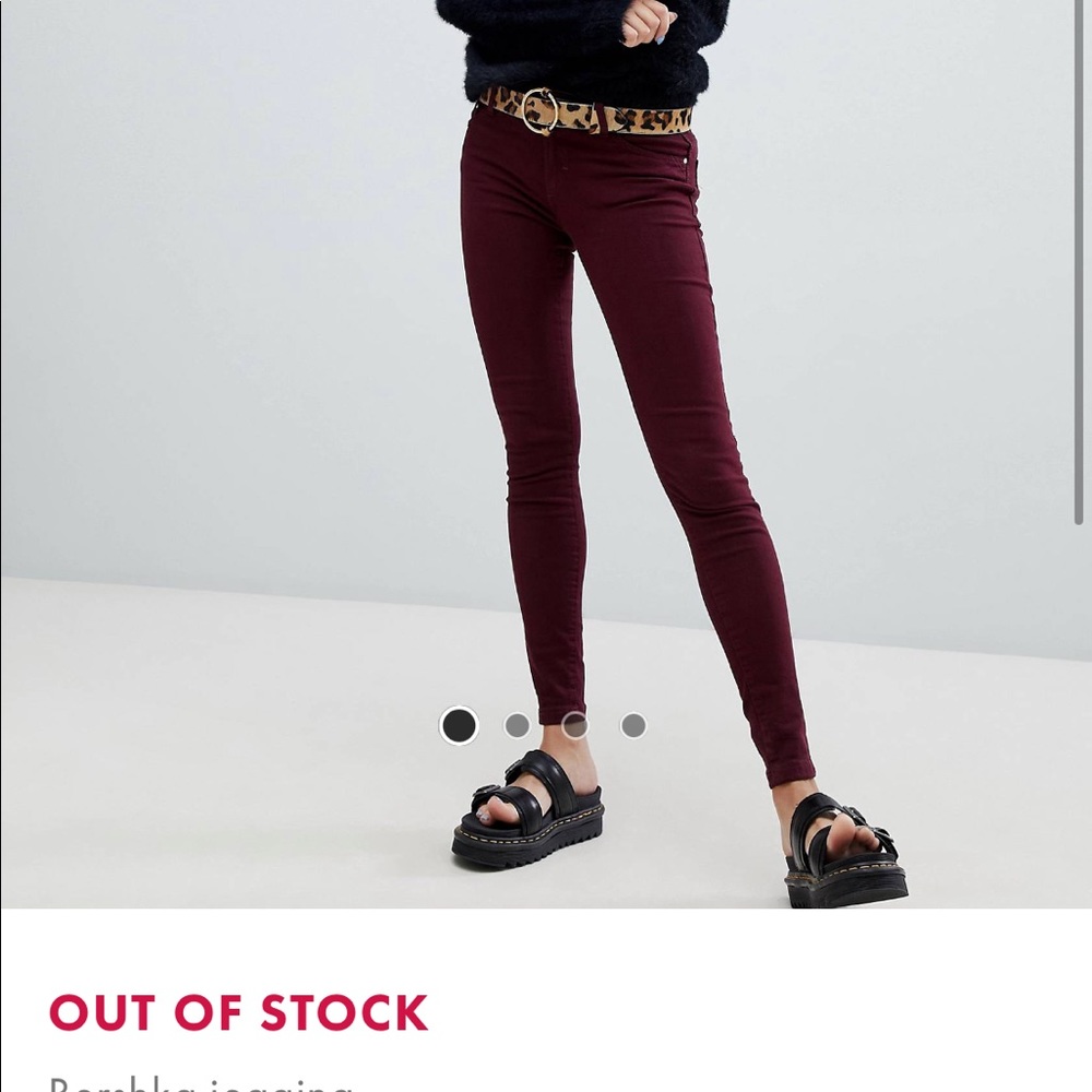 Bershka Oxblood leggings ASOS